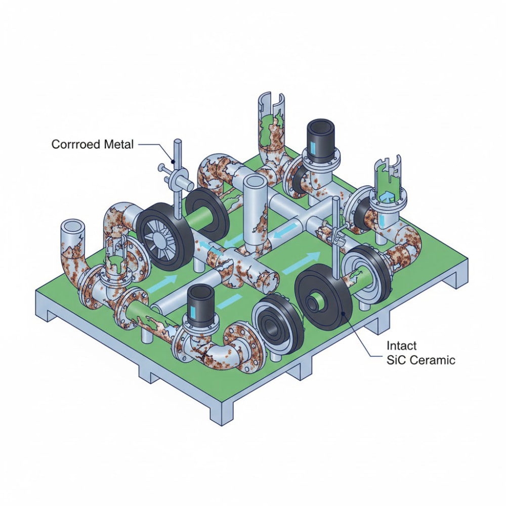 silicon carbide ceramics for corrosive industrial service